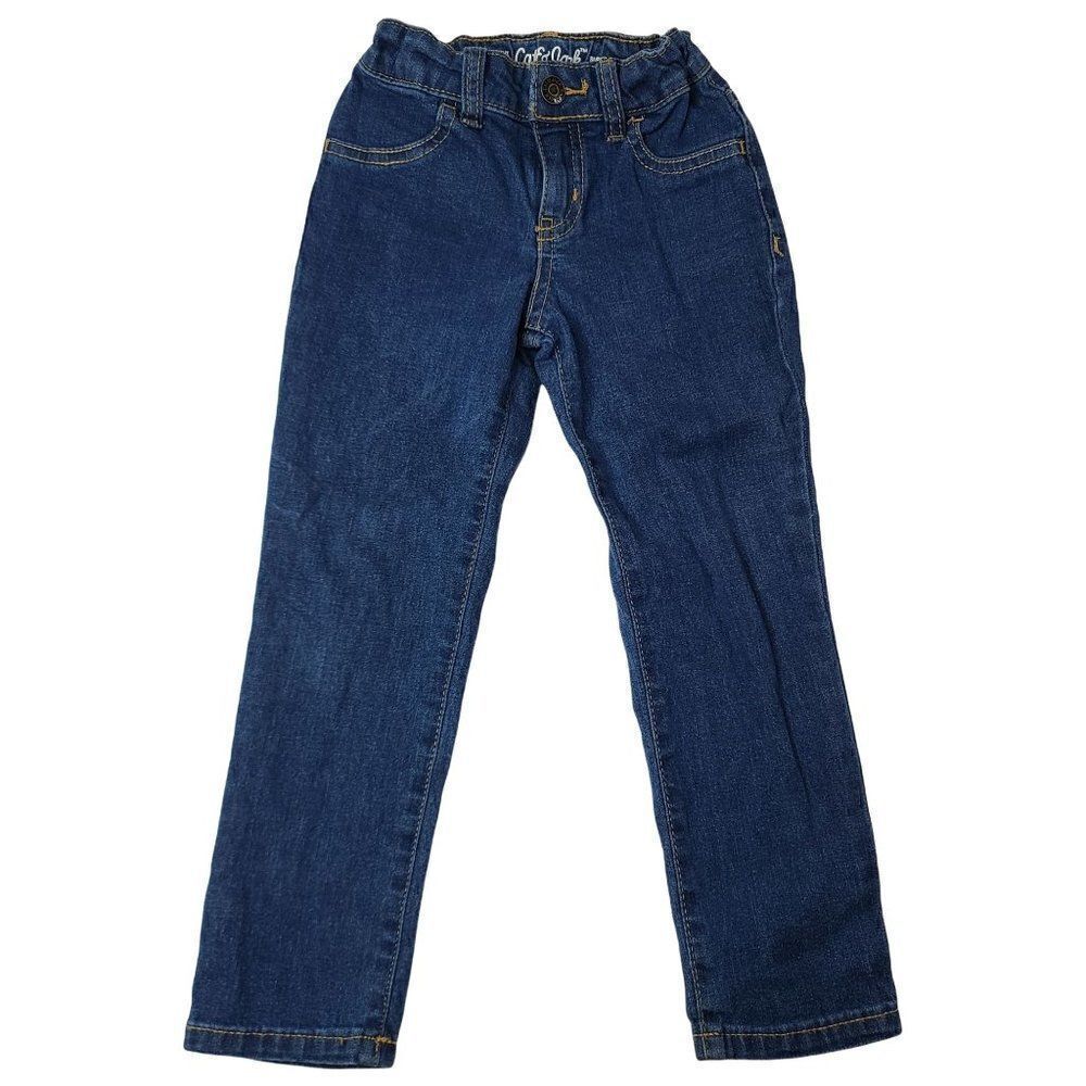Girls Straight Mid-Rise Jeans Cat & Jack Medium Wash 4 NEW